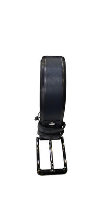 Erkek Suni Deri 3 cm Lacivert Kemer