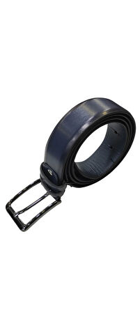 Erkek Suni Deri 3 cm Lacivert Kemer