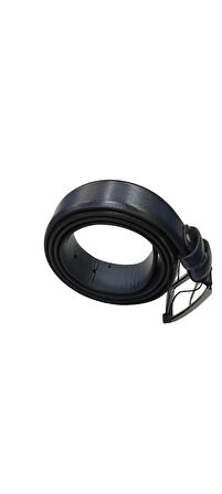 Erkek Suni Deri 3 cm Lacivert Kemer