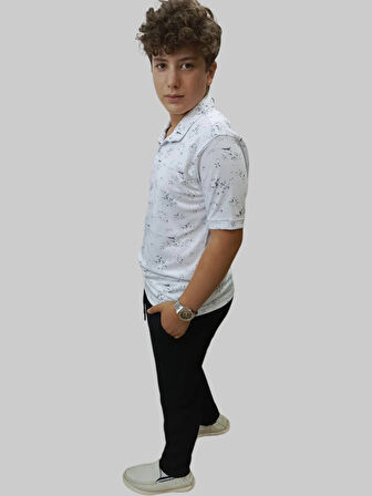 Erkek Battal Beli Lastikli Bağcıklı Çakıl Taşlı Sahte Patlı Lacivert Jogger Pantolon