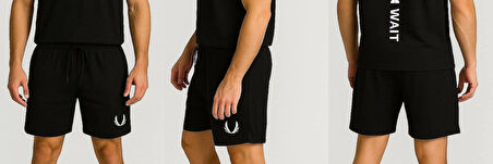 Erkek Lette Armalı Esnek Siyah Şort