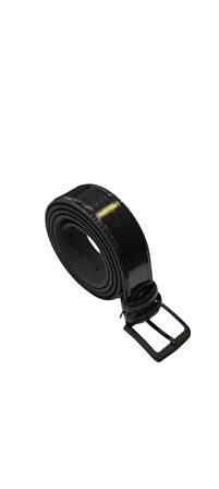 Erkek Suni Deri 3 cm Rugan Siyah Kemer