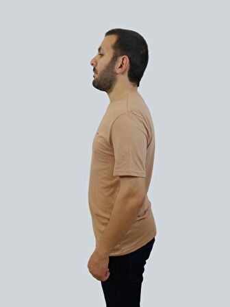 Erkek Sport Sıfır Yaka Bisküvi Tişört