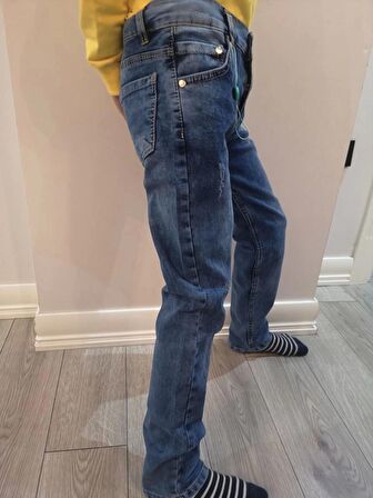 Booss Slim Fit Erkek Çocuk Denim Kot Pantolon Mavi 1222