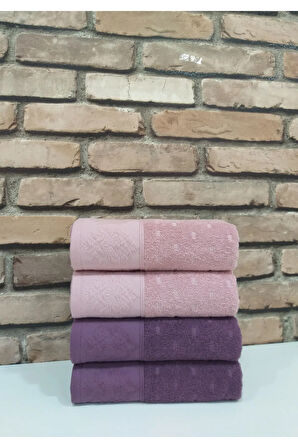 Heritage 4'lü Havlu Mürdüm-pembe