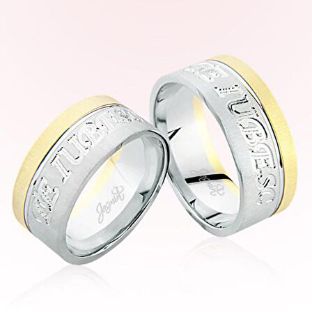 Beyaz Sarı Altın Alyans 6003