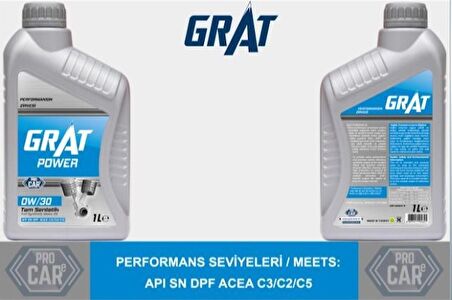 Grat 0w30 Motor Yagı Tam Sentetık Partıkullu 1 Lt