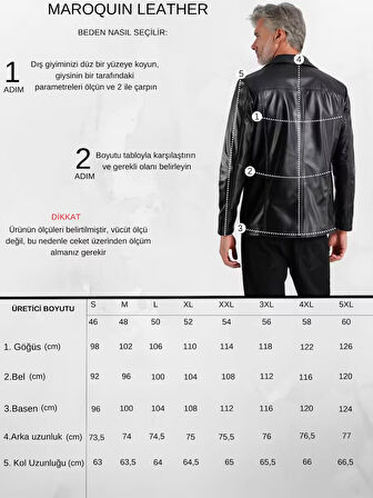 Rahel Erkek Hakiki Deri Mont