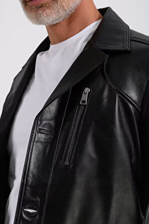 Rahel Erkek Hakiki Deri Mont