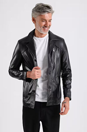 Rahel Erkek Hakiki Deri Mont