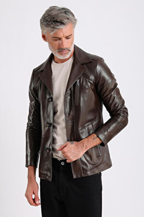 Rahel Erkek Hakiki Deri Mont