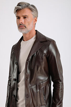 Rahel Erkek Hakiki Deri Mont