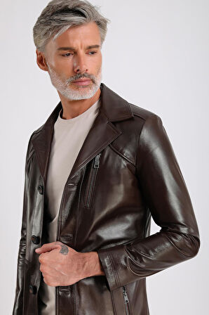 Rahel Erkek Hakiki Deri Mont