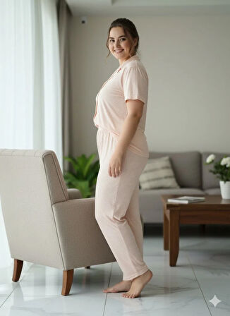 KADIN DÜĞMELİ PİJAMA TAKIM