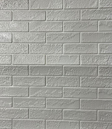 70x70cm 1 Adet Yapışkanlı Dekoratif Tuğla Desen Beyaz Tezgah Arası Salon Duvar Kağıdı Paneli NW168