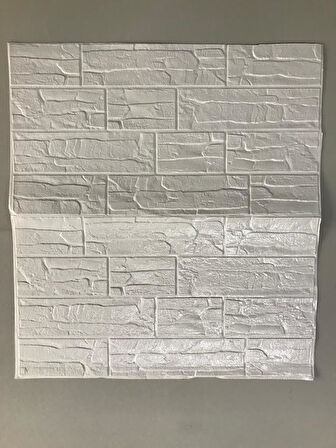 70x70cm 1 Adet Yapışkanlı Pratik Naturel Kayrak Desen Beyaz Karavan Salon Duvar Kağıdı Paneli NW170