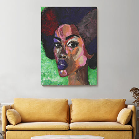 Afrikalı Kadın Portresi Pop Art Duvar Tablosu-6004