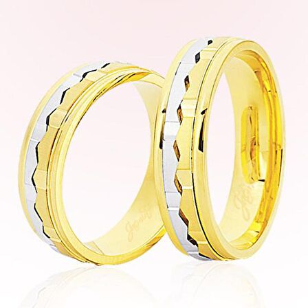 Sarı Beyaz Altın Alyans 6005