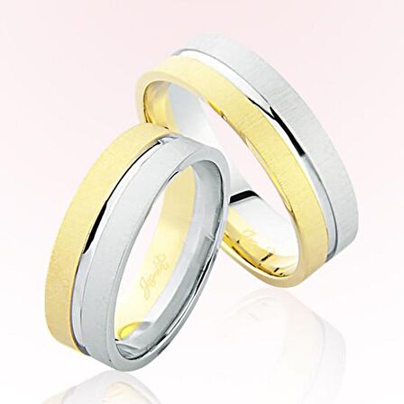 Sarı Beyaz Altın Alyans 6006