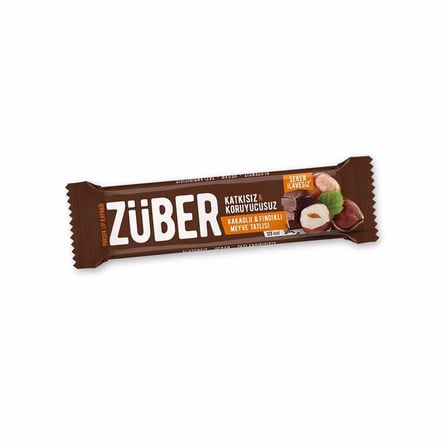 4 ADET Zuber Doğal Meyve Tatlısı Fındık & Kakao 40 gr