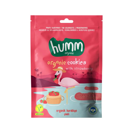 4 Adet Humm Kurabiye Organik Vegan Çilekli 55 G