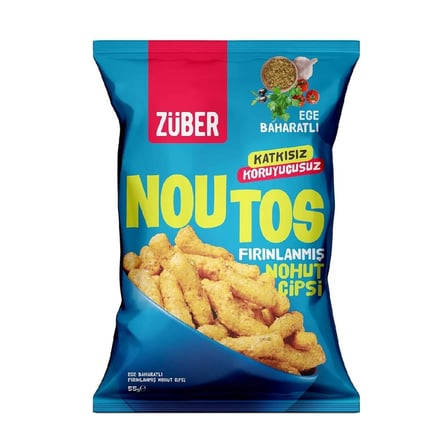 2 ADET Zuber Noutos Fırınlanmış Nohut Cipsi Ege Baharatlı 55 gr