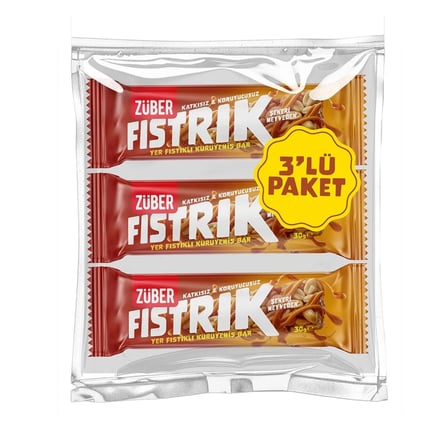 3 ADET Zuber Fıstırık Paketi 3'lü 30 gr