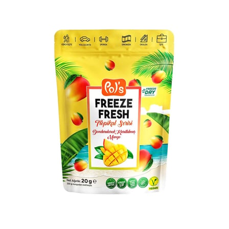 4 ADET Pol's Freeze Fresh Dondurularak Kurutulmuş Mango 20 gr