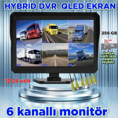 6 KANALLI HYBRİD  DVR  10 İNÇ MONİTÖR 6 KAMERA GİRİŞLİ TWOGO-6006 ( KAMERASIZ )