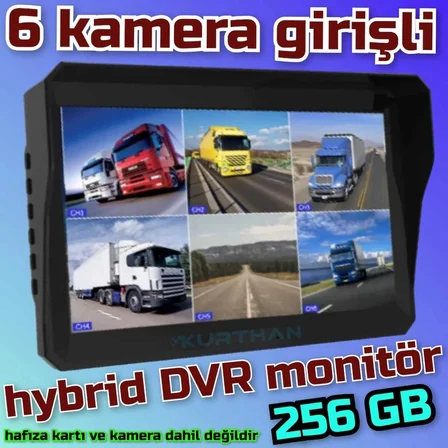 6 KANALLI HYBRİD  DVR  10 İNÇ MONİTÖR 6 KAMERA GİRİŞLİ TWOGO-6006 ( KAMERASIZ )