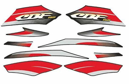 HONDA CBF 150 UYUMLU STICKER SETI SİYAH 002