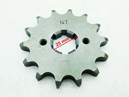 ÖN DİŞLİ ATV 14T - 530 İÇ 25 mm 2 DELİKLİ ÖM