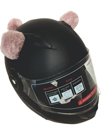 PELUŞ KASK KULAĞI (JK-P1) PANDA KULAK - PEMBE