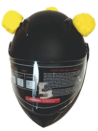 PELUŞ KASK KULAĞI (JK-P1) PANDA KULAK - SARI