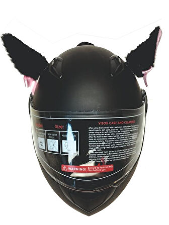 PELUŞ KASK KULAĞI (JK-P3) KEDİ KULAK - SİYAH - PEMBE