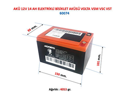 Monero Volta vsm vsc vst akü takimi 4 adet 12v 14 ah