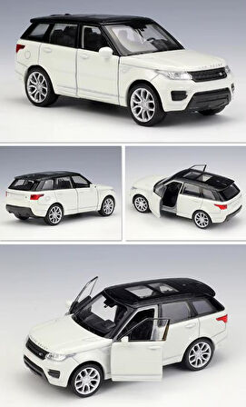 Oyuncak Metal Model Araba 1/36 Çek Bırak Beyaz Range Rover Sport