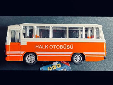Oyuncak Işıklı Sesli 1/36 Çek Bırak Turuncu Halk Otobüsü