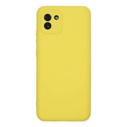 Samsung Galaxy A03 Kılıf Nano içi Kadife Silikon - Sarı