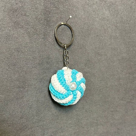 Uretti - Tuğba 9352 7203 El Yapımı Örgü Çarkıfelek Model Anahtarlık / 5 x 5 cm