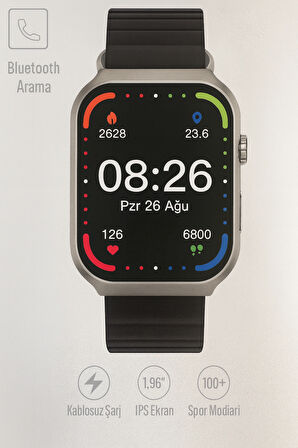 Su Geçirmez  Akıllı Saat Alarm Müzik Adımsayar 100 Spor Modu 47mm