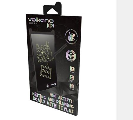 Volkano Doodle Writing Tablet Lcd 8.5 Inç Dijital Kalemli Çizim Yazı Tahtası Grafik Not Yazma Eğitim Tableti Siyah VK-850-BK