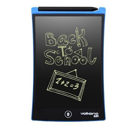 Volkano Doodle Writing Tablet Lcd 8.5 Inç Dijital Kalemli Çizim Yazı Tahtası Grafik Not Yazma Eğitim Tableti Mavi VK-850-BL