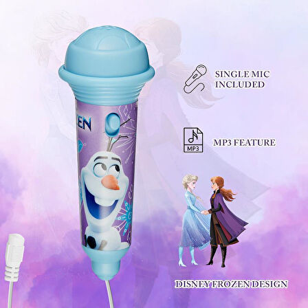 Disney Frozen Karlar Ülkesi Mini Karaoke Mikrofon Seti Işıklı Kemer Kancalı Lisanslı Mikrofonlu DY-3650-Fz