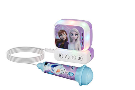 Disney Frozen Karlar Ülkesi Mini Karaoke Mikrofon Seti Işıklı Kemer Kancalı Lisanslı Mikrofonlu DY-3650-Fz