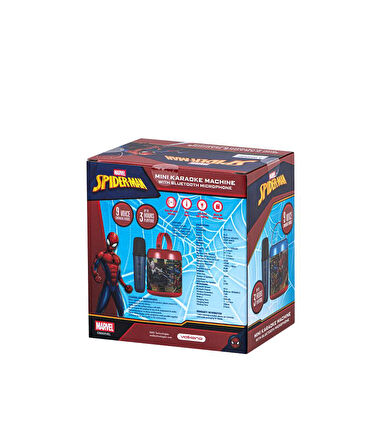 Marvel Spıder-Man Bluetooth Hoparlör ve Mikrofon Kablosuz Marvel Spıderman Karaoke Seti Mikrofonlu