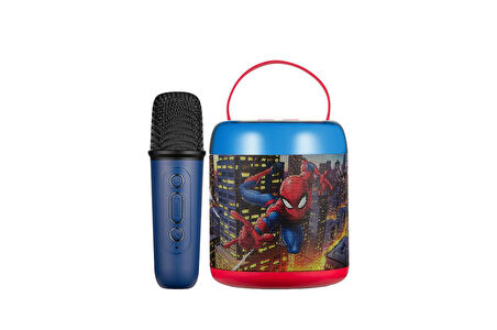 Marvel Spıder-Man Bluetooth Hoparlör ve Mikrofon Kablosuz Marvel Spıderman Karaoke Seti Mikrofonlu