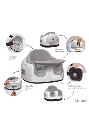 Multi Seat , 06-36 Aylık Bebek Ve Çocuklar Için Çok Amaçlı Koltuk (COOL GREY)
