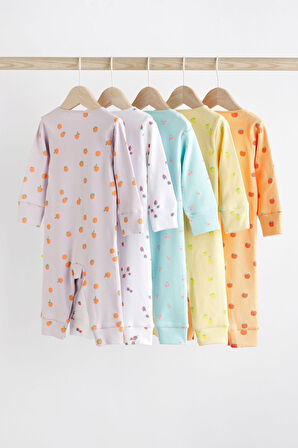 Next Baby Pamuklu Çoklu Meyve Desenli 5’li Tulum Set