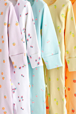 Next Baby Pamuklu Çoklu Meyve Desenli 5’li Tulum Set